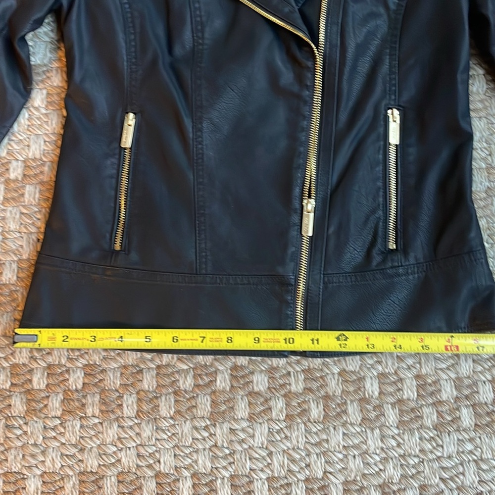 Guess Faux Leather Asymmetrical Moto Jacket, Small - Picture 7 of 13